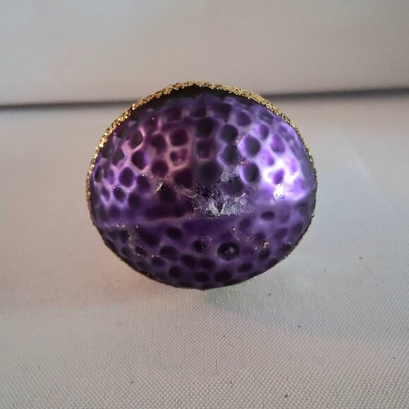 Lot of 4 Purple And Gold Christmas Ornaments - Picture 4 of 10